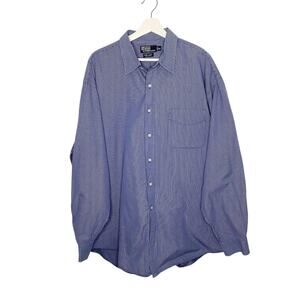 Polo by Ralph Lauren Lowell Sport Blue Check Long Sleeve Button Down Shirt XXL
